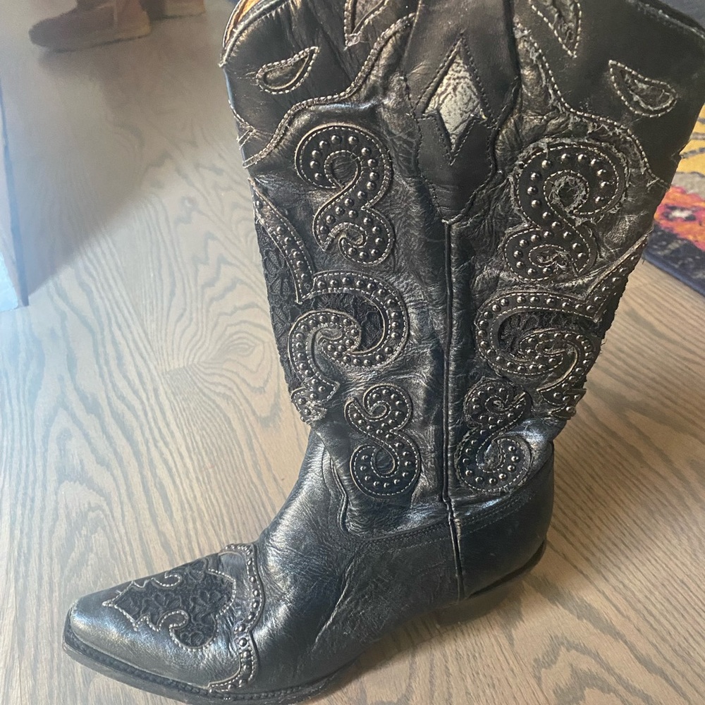 Rarely worn black Coral cowgirl boots